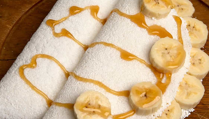 Tapioca com Recheio de Banana e Mel