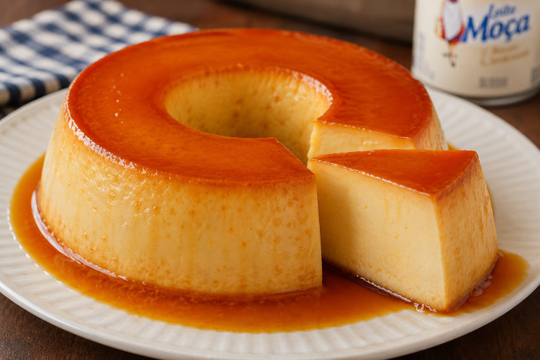 Pudim caramelizado com calda deliciosa
